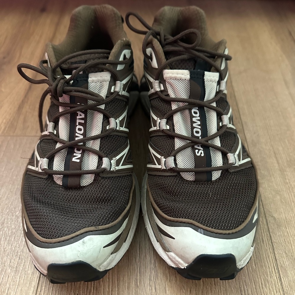 Salomon Dark Brown and White XT-6 Shoes